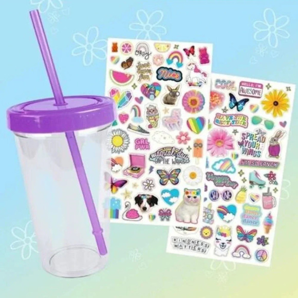 New Fashion Angels Fresh Vibes DIY Sticker Tumbler BPA Free Oops a Daisy - Picture 5 of 10